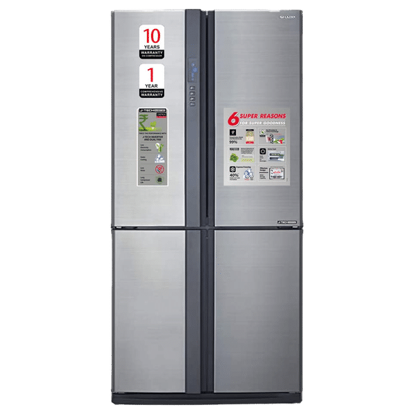 SHARP 605 Litres Frost Free Side by Side Refrigerator with Inverter Compressor (SJ-EP70F-SL, Silver)_1