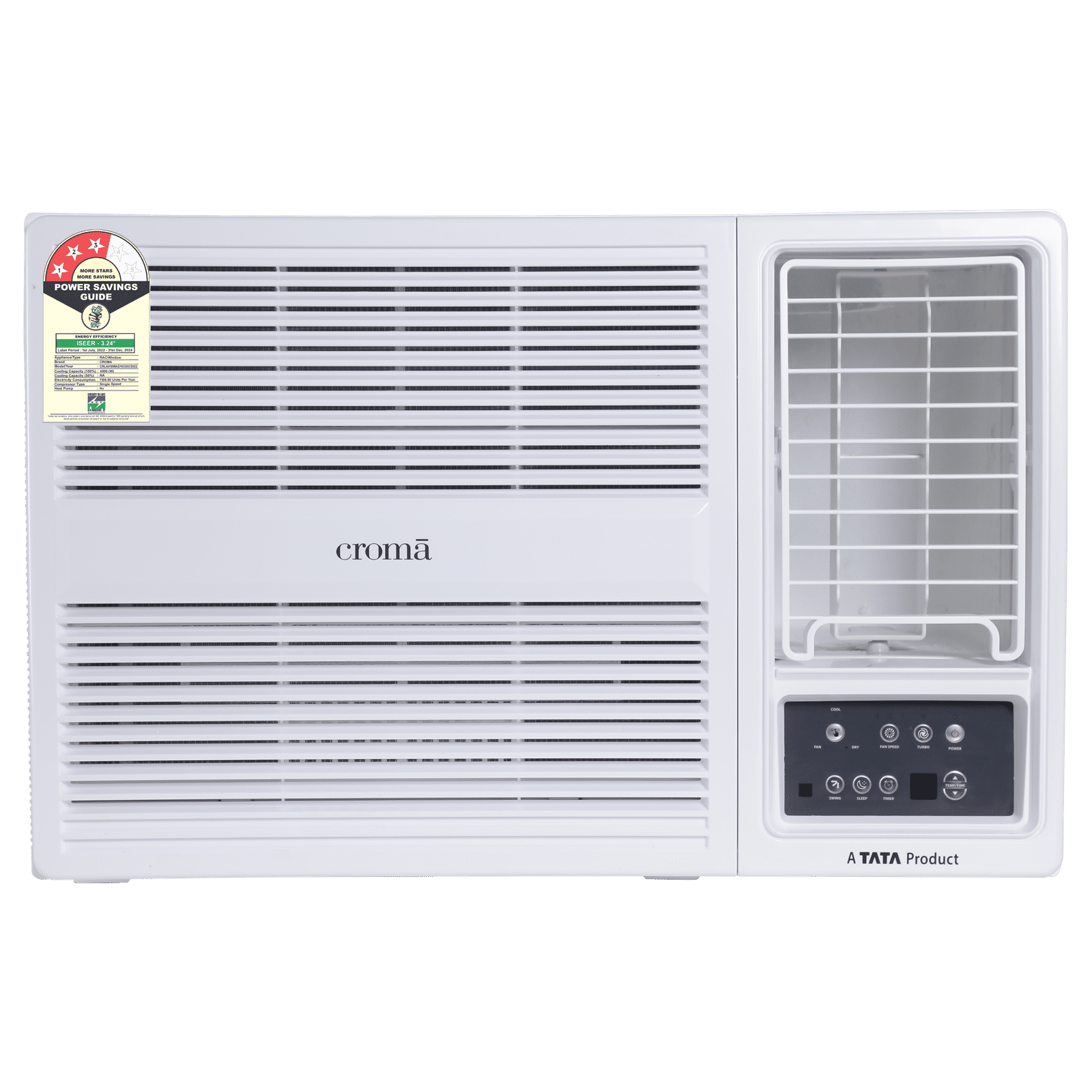 Croma 1.5 Ton 3 Star Fixed Speed Window AC (2024 Model, Copper Condenser, Dust Filter, CRLA018WAD193306)