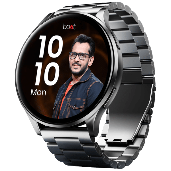 boAt Lunar Prime Smartwatch with Bluetooth Calling (36.83mm AMOLED Display, IP67 Water Resistant, Steel Black Strap)_1