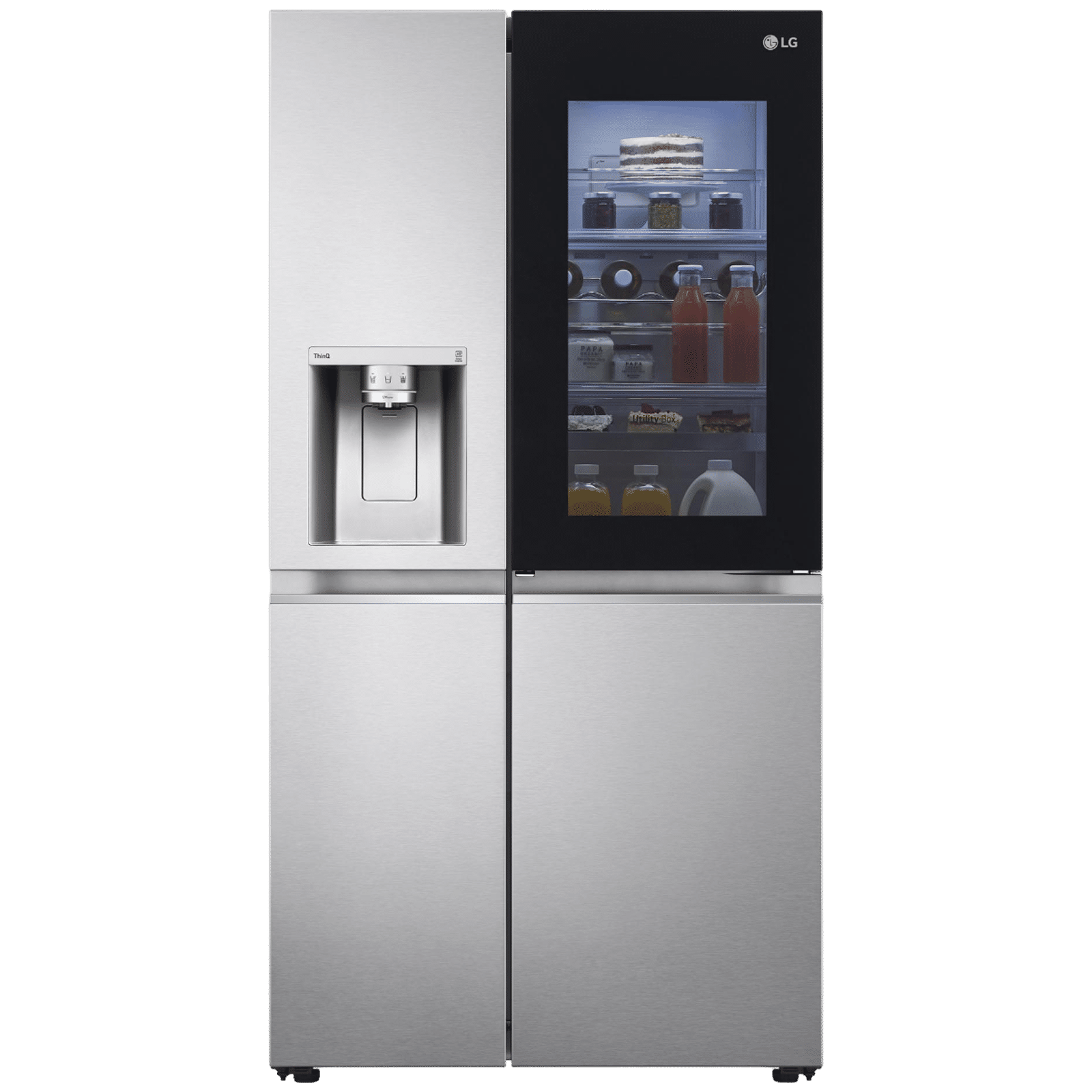 LG 635 Litres 3 Star Frost Free Side by Side Refrigerator with InstaView Door-in-Door (GL-X257ABS3, Brushed Steel)