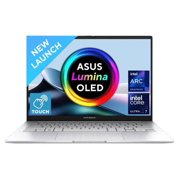 ASUS Zenbook 14 Intel Evo Core Ultra 5 Touchscreen Thin & Light Laptop (16B, 1TB SSD, Windows 11 Home, MS Office 2021, 14 inch 3K OLED Display, Foggy Silver, 1.28 KG)_1