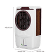 VOLTAS JetMax T 70 Litres Desert Air Cooler with Turbo Air Throw (Smart Humidity Control, White & Burgundy)_2