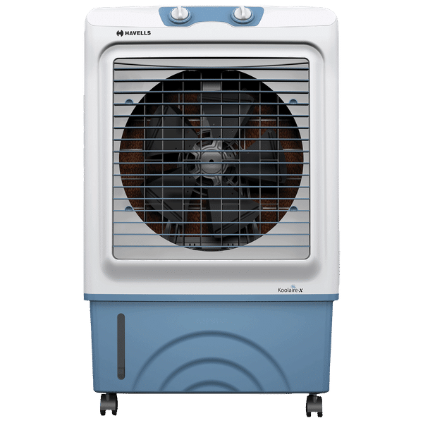 HAVELLS Koolaire-X 51 Litres Desert Air Cooler with Castor Wheels (Evaporative Cooling Technology, Light Blue & White)_1