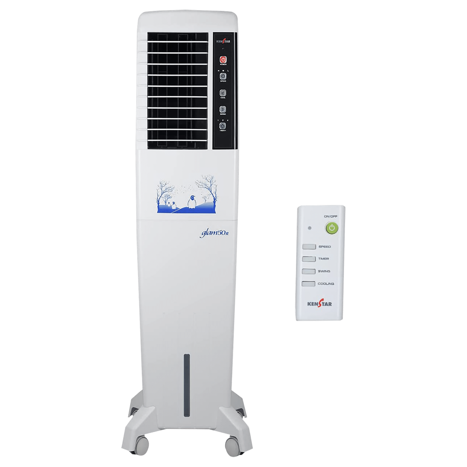 KENSTAR Glam HC RE 50 Litres Tower Air Cooler with Quadraflow Technology (Inverter Compatible, White)