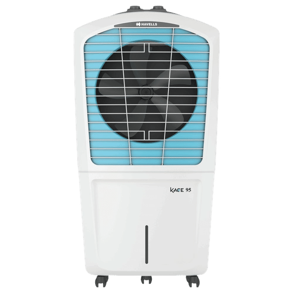 HAVELLS Kace 95 Litres Desert Air Cooler with Inverter Compatible (3 Side Chill Drip Technology, White & Blue)_1