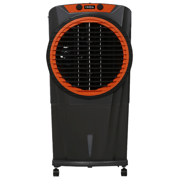 ONIDA 95 Litres Desert Air Cooler with Ice Chamber (Water Level Indicator, Dark Grey & Orange)_1