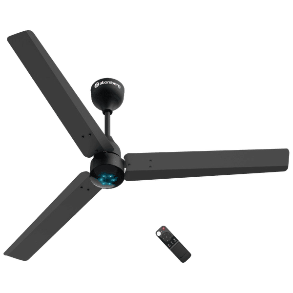 atomberg Renesa Smart 5 Star 1200mm 3 Blade BLDC Motor Smart Ceiling Fan with Remote (Boost Mode, Black)_1