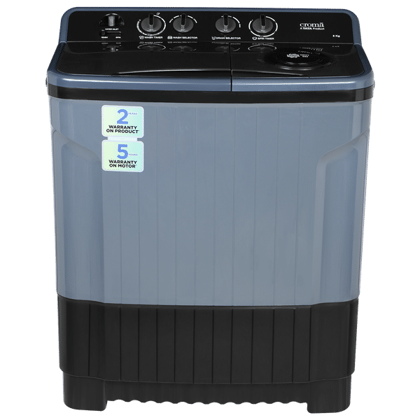 Croma 8 kg 5 Star Semi Automatic Washing Machine with Magic Filter (CRLW080SMF248602, Black)_1
