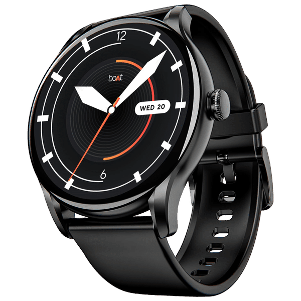 boAt Lunar Connect Ace Smartwatch with Bluetooth Calling (36.32mm AMOLED Display, IP68 Dust, Sweat & Water Resistant, Charcoal Black Strap)_1