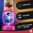 WONDERCHEF Nutri-Blend Go 400 Watt 1 Jar Mixer Grinder Blender (22000 RPM, Leakproof Design, Pink)_3