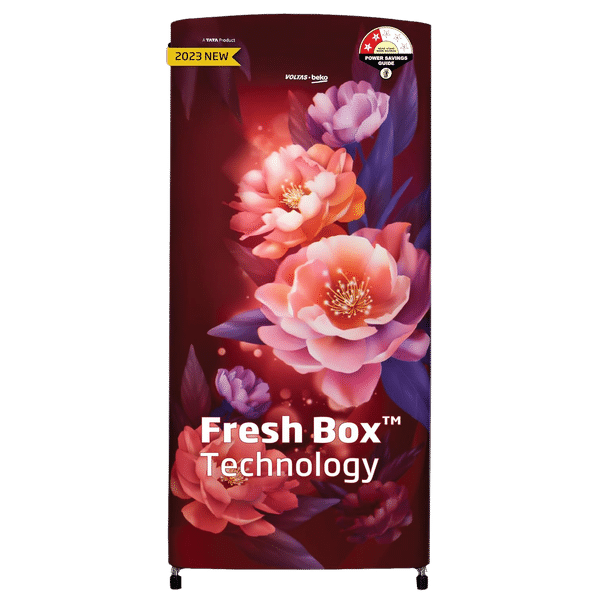 VOLTAS beko 173 Litres 2 Star Direct Cool Single Door Refrigerator with Stabilizer Free Operation (RDC205D / S0PWR0M0, Peony Wine)_1