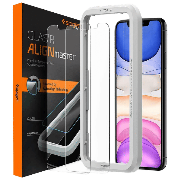 spigen GlastR Align Master Tempered Glass for Apple iPhone 11, XR (9H Hardness)_1