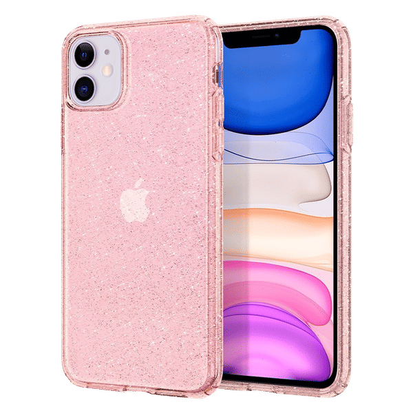 spigen Liquid Crystal Glitter TPU Back Cover for Apple iPhone 11 (Wireless Charging Compatible, Rose Quartz)_1