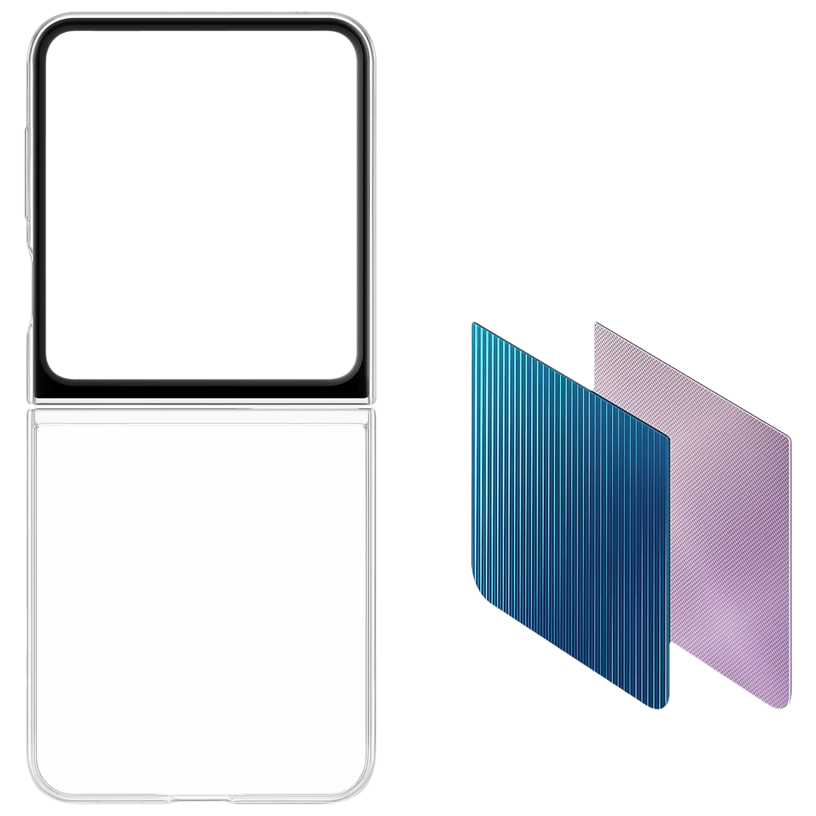 SAMSUNG Back Case for Galaxy Z Flip5 (Swappable and Customizable Design, Transparent)