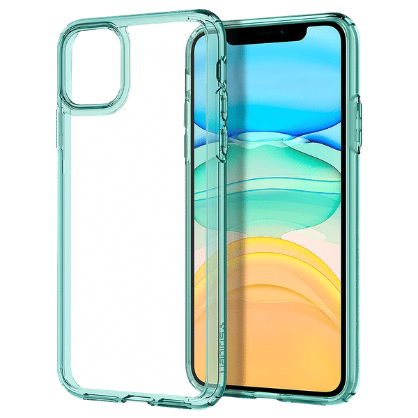spigen Ultra Hybrid TPU & Polycarbonate Back Cover for Apple iPhone 11 (Air Cushion Technology, Green Crystal)_1