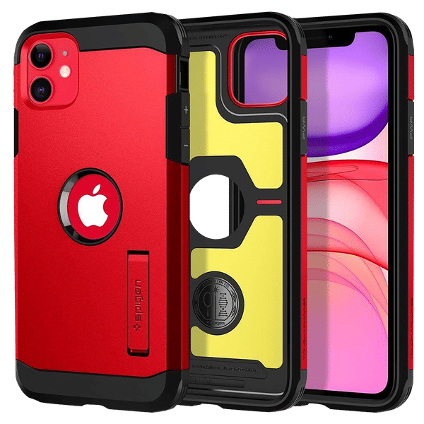 spigen Tough Armor TPU & PC Back Case For iPhone 11 (Air Cushion Technology, ACS00408, Red)_1