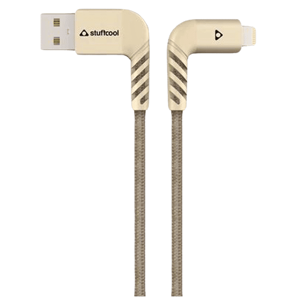 stuffcool LGFNS4-GLD Type A to Lightning 3.9 Feet (1.2M) Cable (90 Degree Right Angled Design, Gold)_1
