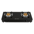 FABER Power Toughened Glass Top 2 Burner Manual Gas Stove (Powder Coated Round Pan Support, Black)_1