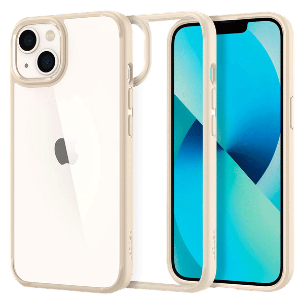 spigen Ultra Hybrid TPU & Polycarbonate Back Cover for Apple iPhone 13 (Wireless Charging Compatible?, Sand Beige)_1