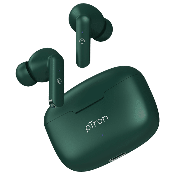 pTron Bassbuds Air TWS Earbuds with Passive Noise Cancellation (IPX4 Water Resistant, Touch Control, Green)_1