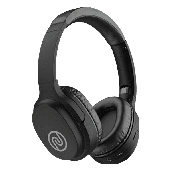noise One Bluetooth Headphone with Mic (Tru Bass Technology, Over Ear, Soft Black)_1
