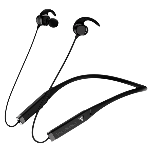MadRabbit Bass On Pro Neckband with Environmental Noise Cancellation (IPX5 Water Resistant, Fast Charging, Black)_1