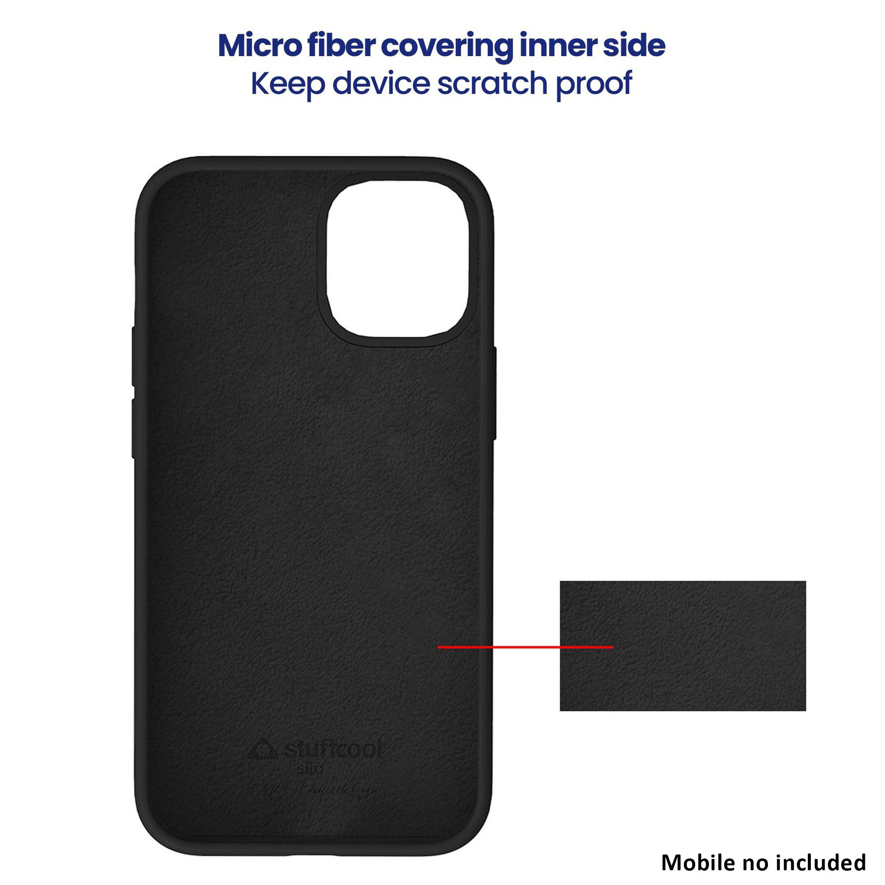 stuffcool Silo Soft and Smooth Rubber Back Cover for Apple iPhone 13 (Camera Protection, Black)_5