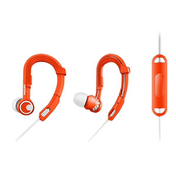 Philips ActionFit Sports In-Ear Wired Earphones with Mic (SHQ3305OR, Orange)_1