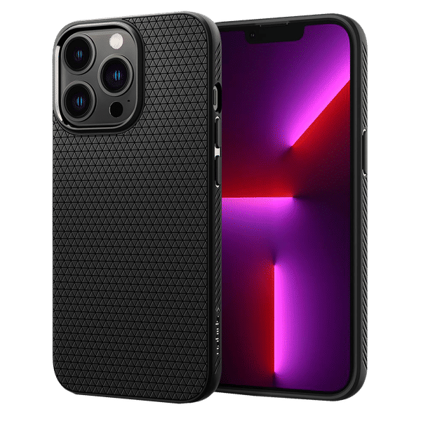 spigen Liquid Air TPU Back Cover for Apple iPhone 13 Pro (Wireless Charging Compatible, Matte Black)_1