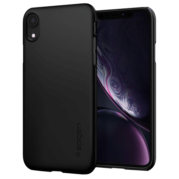 spigen Thin Fit Polycarbonate Back Cover for Apple iPhone XR (Wireless Charging Compatible, Black)_1