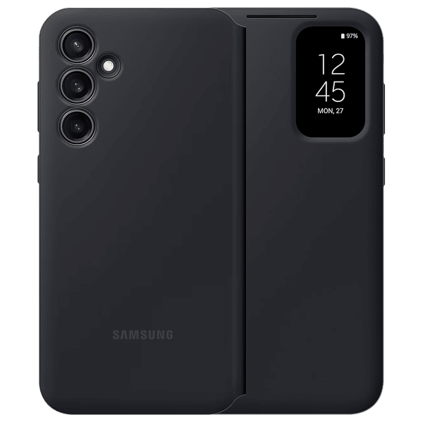 SAMSUNG Soft Bio PU Flip Case for Galaxy S23 FE (Built in Card Pocket, Black)_1