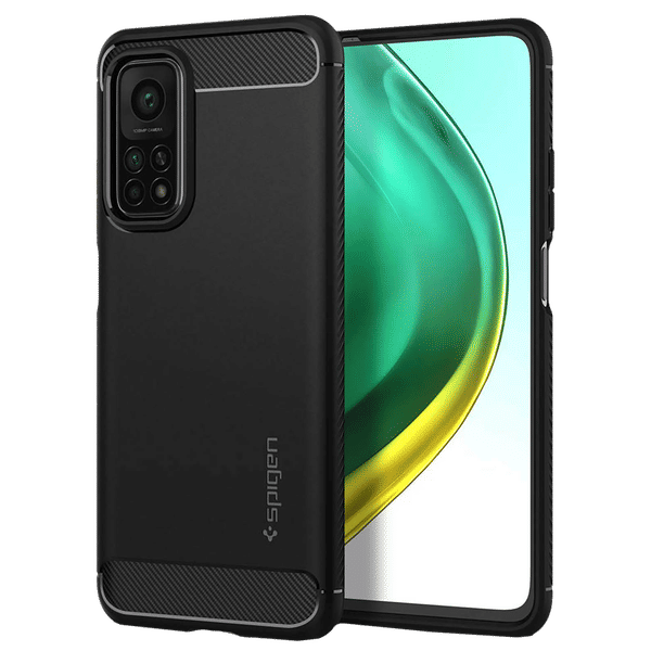 spigen Rugged Armor TPU Back Case For Mi 10T/Mi 10T Pro (Air Cushion Technology, ACS02161, Matte Black)_1