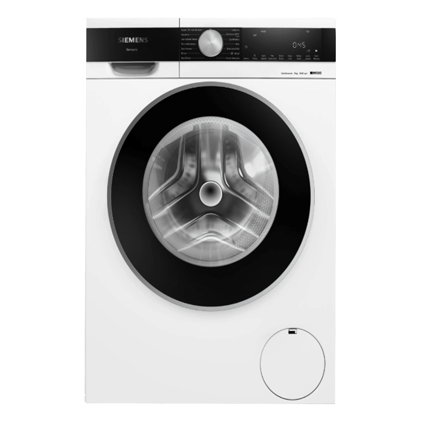 SIEMENS 8 kg Fully Automatic Front Load Washing Machine (Series 4, WG34A200IN, Wave Drum, White)