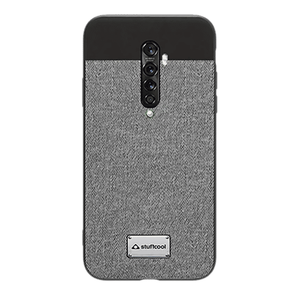 stuffcool Bon Leather Back Cover for Oppo Reno 2 (Camera Protection, Grey)_1