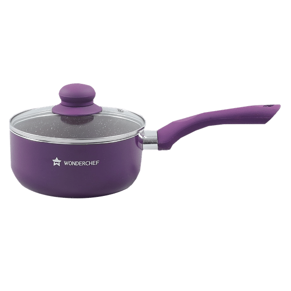 WONDERCHEF Royal Velvet Sauce Pan with Lid (Non-Stick Coating, 63152948, Purple)_1