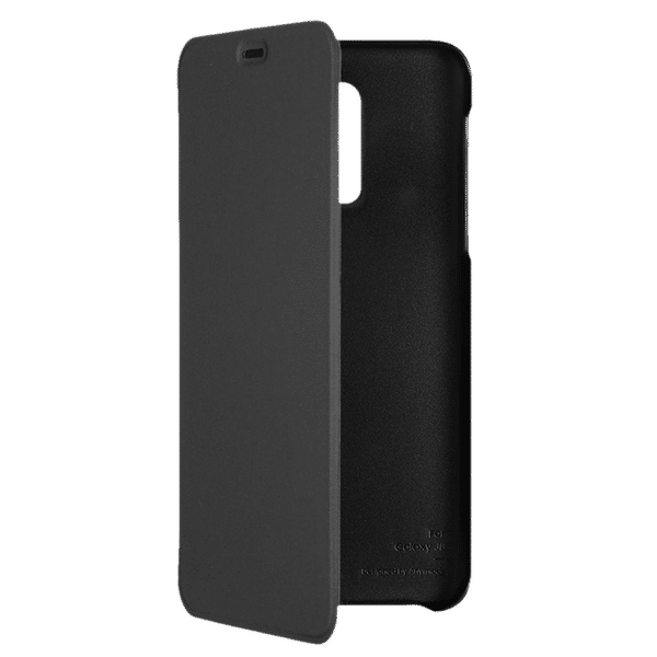SAMSUNG Polyurethane Flip Cover for Galaxy J8 (Scratch Proof, Black)_1
