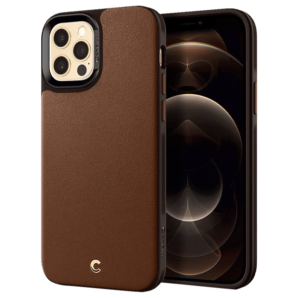 spigen Polycarbonate Back Case For iPhone 12 / iPhone 12 Pro (Dual Protection, ACS01733, Saddle Brown)_1