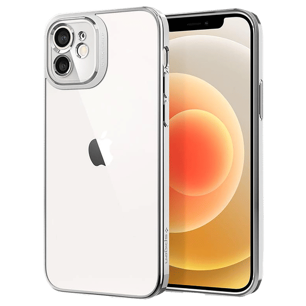 spigen Optik Crystal TPU Back Cover for Apple iPhone 12 (Air Cushion Technology, Chrome Silver)_1