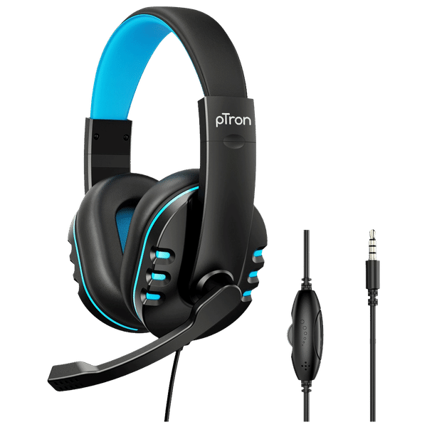 pTron Soundster Arcade 140317988 Over-Ear Wired Gaming Headphone with Mic (40mm Dynamic Driver, Black/Blue)_1