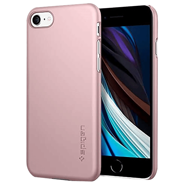 spigen Thin Fit Soft TPU & Polycarbonate Back Cover for Apple iPhone 7, 8, SE (Wireless Charging Compatible, Rose Gold)_1