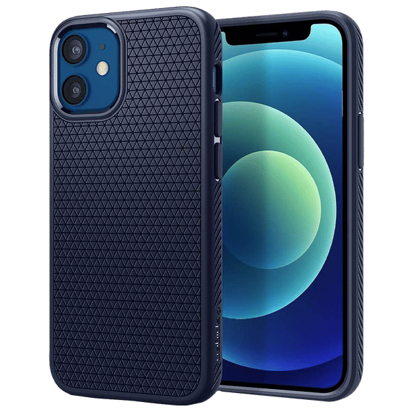 spigen Liquid Air TPU Back Cover for Apple iPhone 12 Mini (Supports Wireless Charging, Navy Blue)_1