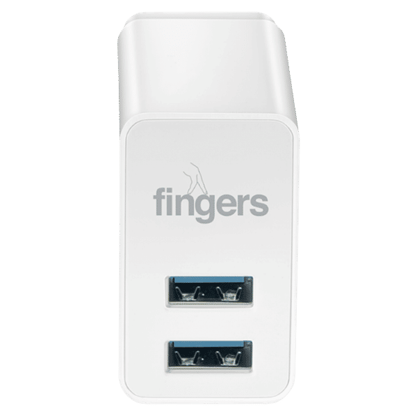 fingers 15W USB 2.0 Fast Charger (Adapter Only, Short Circuits Protection, Piano White)_1