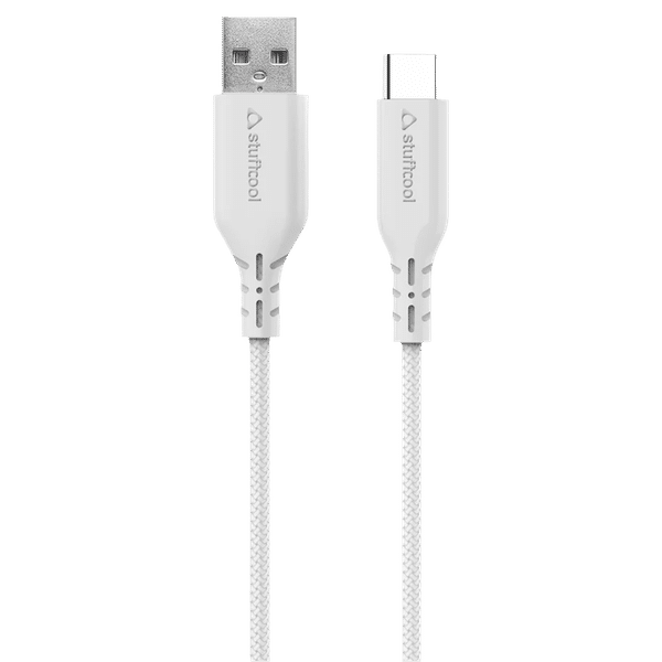 stuffcool Alto Type A to Type C 3.9 Feet (1.2M) Cable (Fast Charging, White)_1