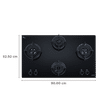 elica FLEXI DFS AB Series 4 Burner Automatic Hob (Battery Operated, Black)_2