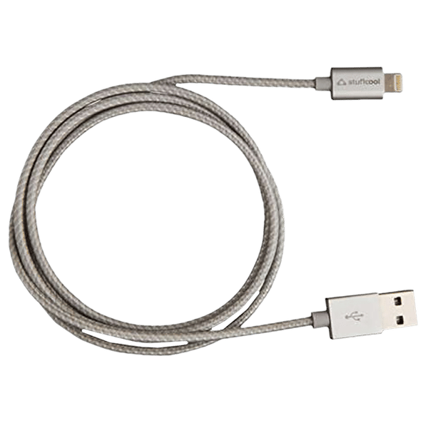 stuffcool LGFNS-SIL Type A to Lightning 3.9 Feet (1.2M) Cable (Apple Devices Compatibility, Silver)_1