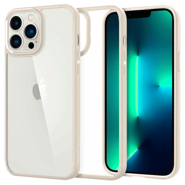 spigen Ultra Hybrid TPU & Polycarbonate Back Cover for Apple iPhone 13 Pro Max (Wireless Charging Compatible?, Sand Beige)_1