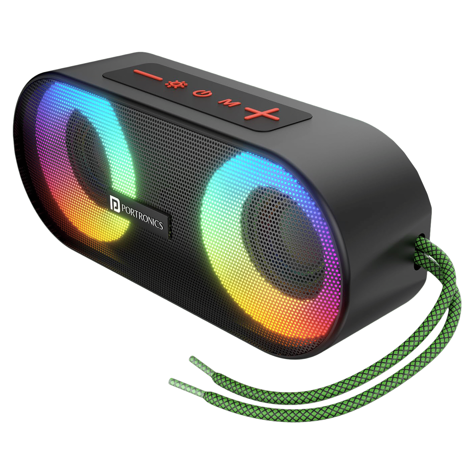 PORTRONICS PIXEL 3 10W Portable Bluetooth Speaker (IPX7 Water Resistant, 7 Hours Playtime, Black)