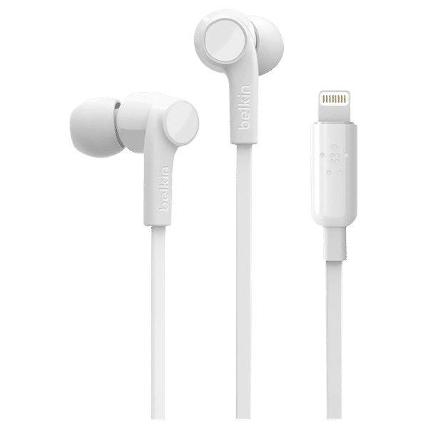 belkin Rockstar G3H0001bt Wired Earphones with Mic ( In Ear, White)_1