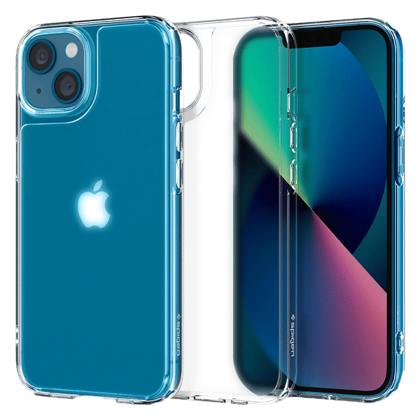 spigen Quartz Hybrid Glass and TPU Back Case For iPhone 13 Mini (Slim And Grip Friendly, ACS03326, Clear)_1