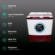 FOXSKY 8.2 Kg 5 Star Semi Automatic Washing Machine with 3D Scrub Technology (Aqua Wash, Maroon)_2